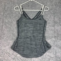 Adidas Womens Shirt Small Gray Black Tank Top Cross Back Gym Wrap Climal... - £19.09 GBP