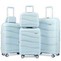 5-Piece Luggage Set PP Hardshell Spinner Suitcase with TSA Lock - $119.99