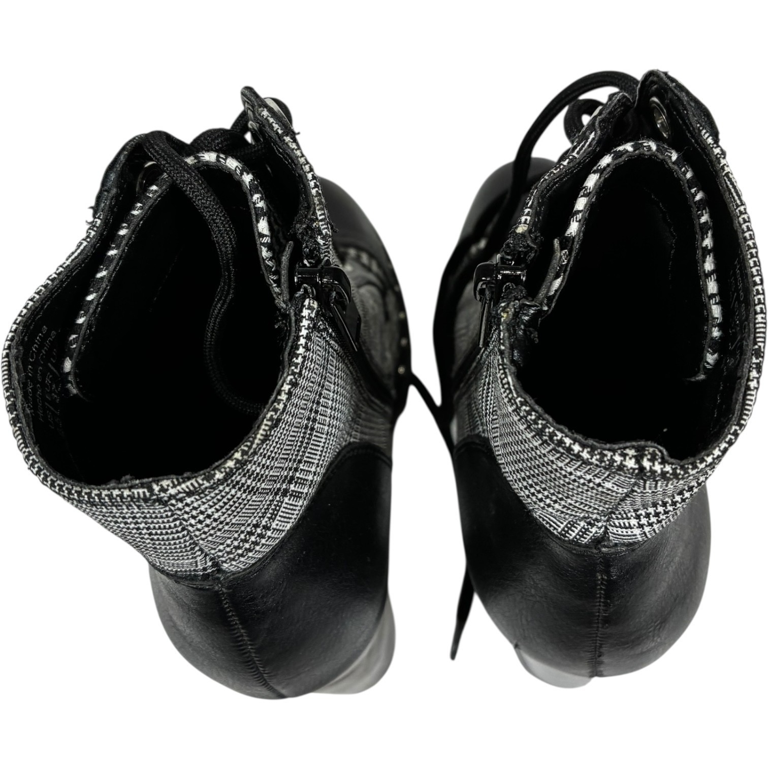 Aldo Marille Womens 6.5 Black & White Plaid/Checker Studded Heeled Ankle Boots Item image 12