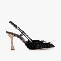 The Luna Black Leather Slingback Women Sandal image 10