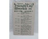 1994 Ottawa Illinois Friendly City Riverfest Schedule Of Events  - £34.27 GBP