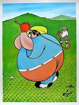Xavier Cugat (1900-1990)-&quot;Fat Golfer&quot;-LE Lithograph/Paper/Signed/Numbered/LOA  - £134.50 GBP