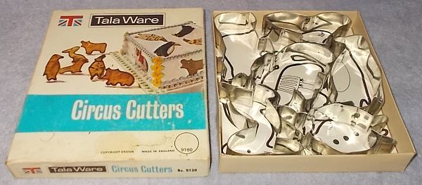 Vintage Tala Ware Metal Circus Cookie Cutters Box of 6 England - $10.95