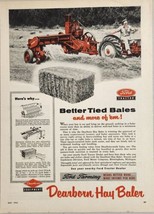 1954 Print Ad Ford Tractor Pulls Dearborn Hay Baler Birmingham,Michigan - $18.88