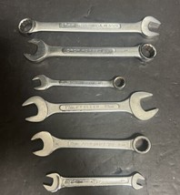 Lot Of 6 Combination Wrenches Metric SAE Craftsman Powr-Kraft Fuller Dro... - $14.01