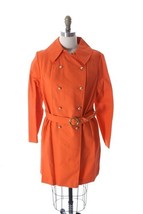 Authentic VTG 70s Swingle Orange Canvas Coat M 44 Belted Double Breasted... - $163.35