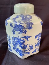 Ancien Chinois Kangxi Mark Hexagonal Thé Caddy à Couvercle Vase Pot Avec... - £135.09 GBP