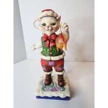 Jim Shore Catch the Christmas Spirit Figurine 402776 in Box 2012 Cat Fish - £25.35 GBP