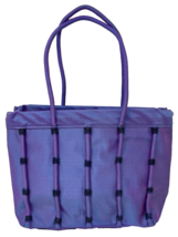 Iridescent Purple Satin Handbag With Beaded Accents Small - €12,30 EUR