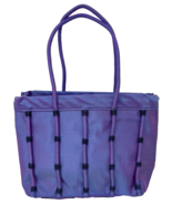 Iridescent Purple Satin Handbag With Beaded Accents Small - $19.53 CAD