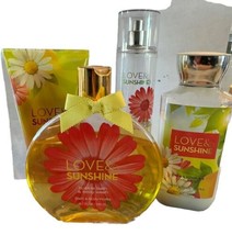 Bath &amp; Body Works Lot 4 LOVE &amp; SUNSHINE Mist/Bubble Bath/Lotion/Sugar Scrub - $38.65