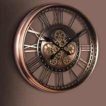 Large Prestige Wall Clock With Mechanical Gear Retro Creative Clock - £260.22 GBP