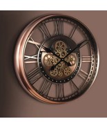 Large Prestige Wall Clock With Mechanical Gear Retro Creative Clock - £262.98 GBP