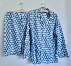 Vintage 50s 60s Men&#39;s Pajamas L 42 44 Brent Montgomery Ward Blue Wht Shorts Top - £31.44 GBP