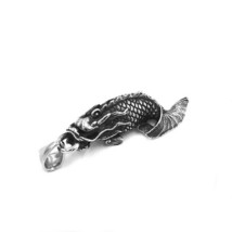 Japanese Koi Fish Necklace Silver Stainless Steel Fishermans Coi Carp Pendant - £14.15 GBP
