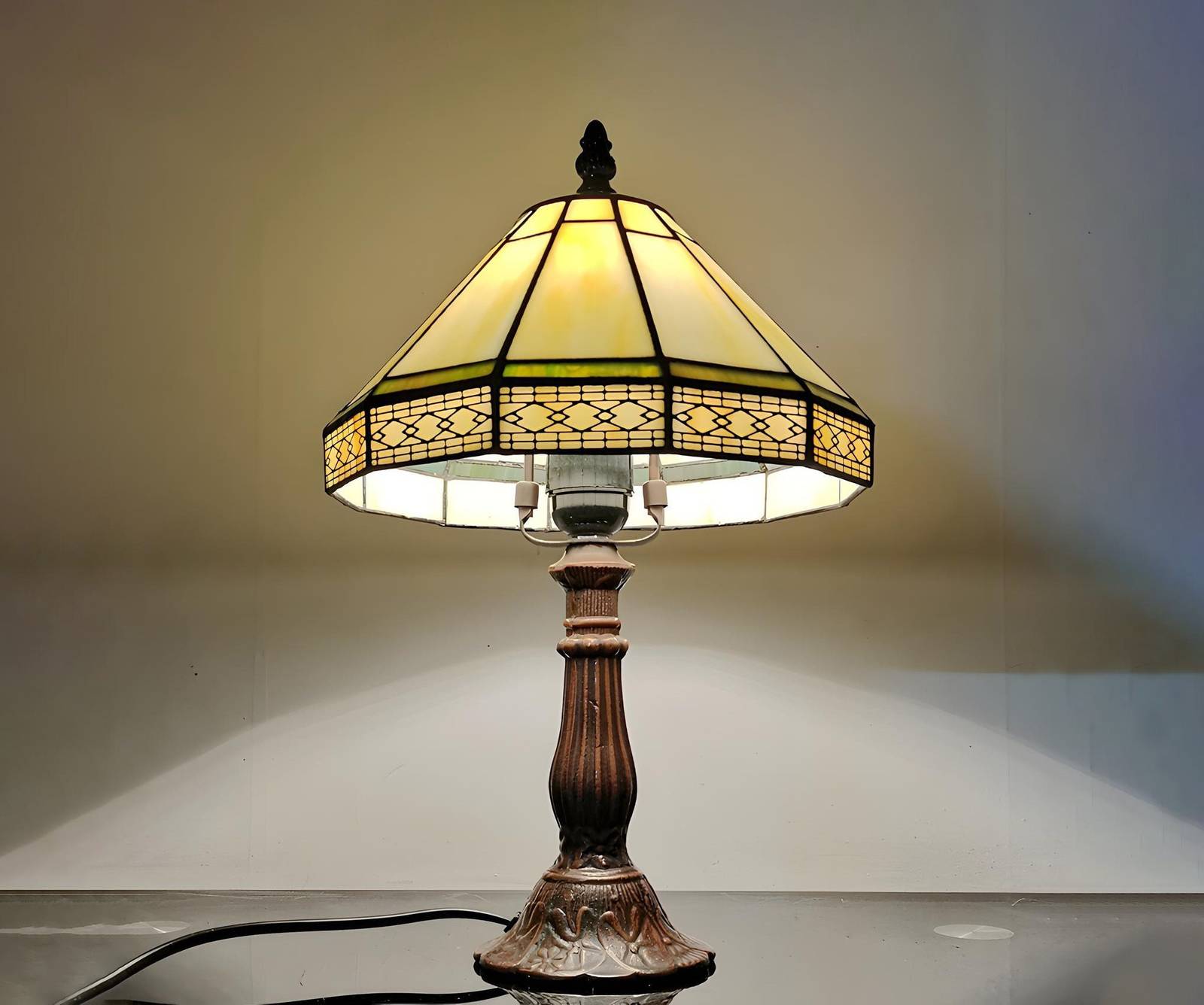 Tiffany-Style Colored Glass Lamp, Add Elegance to Your Home with Our Exq... - $100.00