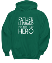 Dad Hoodie Father Husband Hero Green-H - £25.44 GBP
