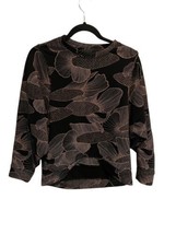 MONKI Womens Sweatshirt Black Blush Asian Fish Print Crew Neck Pullover ... - £14.49 GBP