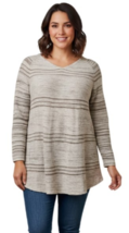 Style &amp; Co Striped Tunic Women Hammack Heather Combo Sweater (Large) NWT - $19.79