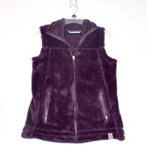 Free Country Soft Sherpa Zip Vest Purple Faux Fur Plush Zip Pockets Size... - £13.40 GBP