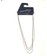 Universal Thread Gold Tone Dainty Multi Chain Blue Necklace 16&quot; - £6.33 GBP