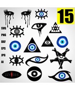 15 Evil Eye SVG Bundle, Dripping Eye Clipart, All Seeing Eye Png, Illumi... - €2,54 EUR