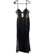 Cider Negligee Gown Womens Size 1X Black Lace Sexy Night Maxi Slits New ... - $19.05