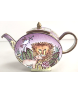 Kelvin Chen Empress Art 1999 Enamel Brass Miniature Teapot Lion Lies Wit... - $44.88 CAD