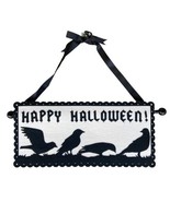 CBK Happy Halloween Large Felted Sign with Black Crows Retired - £18.51 GBP
