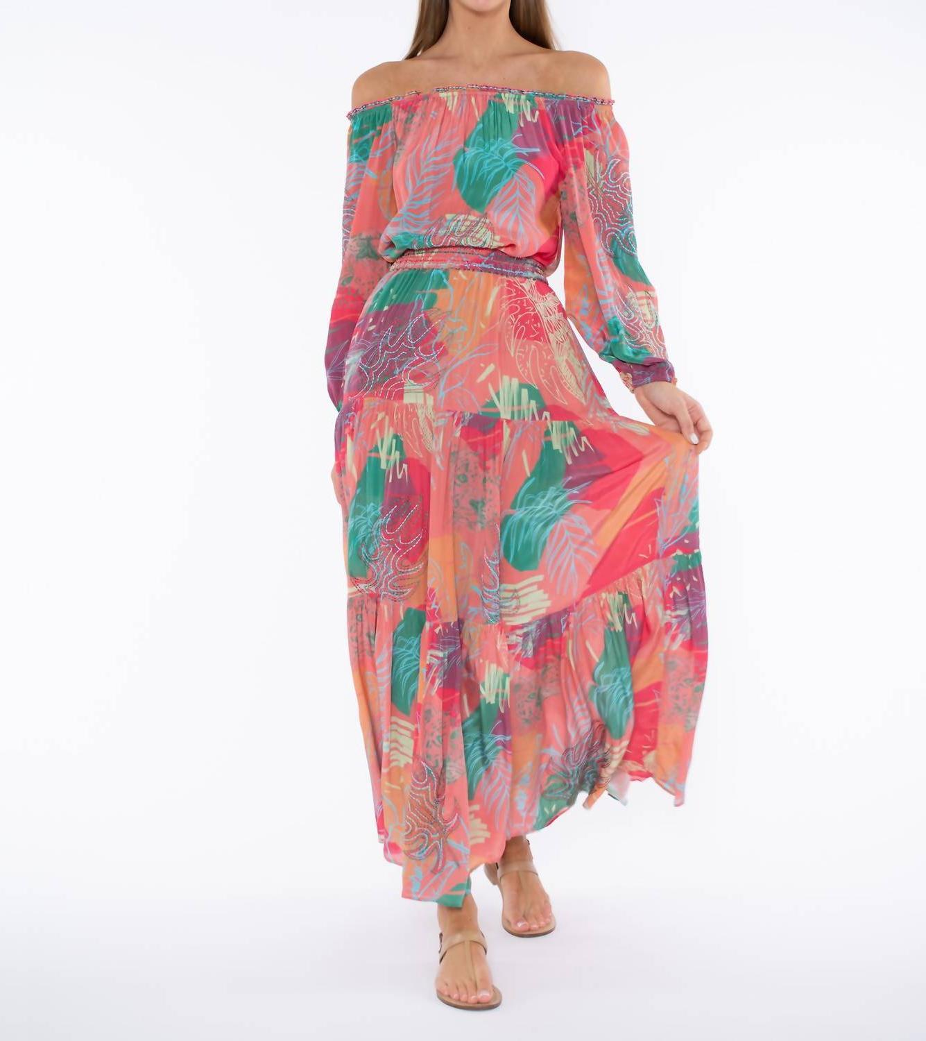 Taj By Sabrina Crippa Anastasia Top Pink Abstrac Jungle - $112.00