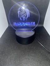 Iron Maiden Eddie Etched Acrylic Desk Light,7 Color LED Lamp Base with remote - £27.60 GBP