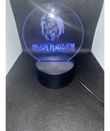Iron Maiden Eddie Etched Acrylic Desk Light,7 Color LED Lamp Base with r... - £27.09 GBP