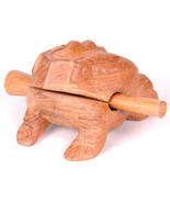 Vintage Hand Carved Wood Frog Rasp Percussion Musical Instrument Tone Bl... - $20.19