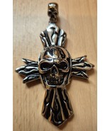 Skull Bark Cross - Pendant - Height 7 cm - width 5cm - with skull pendan... - $311.10 MXN