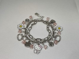 ~Hello Kitty~Cute Cat Charm Bracelet ~Anime Sanrio~ Double Chain! You Ch... - £11.13 GBP