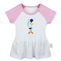 Cartoon Road Runner Bird Newborn Baby Dress Toddler Infant 100% Cotton Clothes - £10.27 GBP