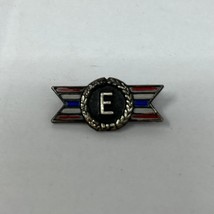 Vintage WWII Metal E Army-Navy Production Award Military Lapel Pin Sterling - $21.29
