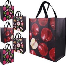 6 Pack Reusable Grocery Bags Large Heavy duty Shopping Bag with Sturdy H... - £31.56 GBP