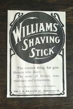 Vintage 1902 Williams Shaving Stick J.B. Williams Company Original Ad 1021 - $6.64