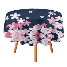 Cherry Blossom Tablecloth Round Kitchen Dining for Table Cover Decor Home - £12.75 GBP+