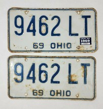 1969 Ohio License Plates Matching Set 9462 LT - $36.63