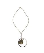 Vintage Pendant Necklace Metal Faux Pearl Womens Costume Jewelry - $19.40