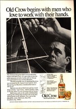 1970 Old Crow Whiskey Build Sailing Ship Weathervane Work With Hand VTG Print Ad - £21.51 GBP