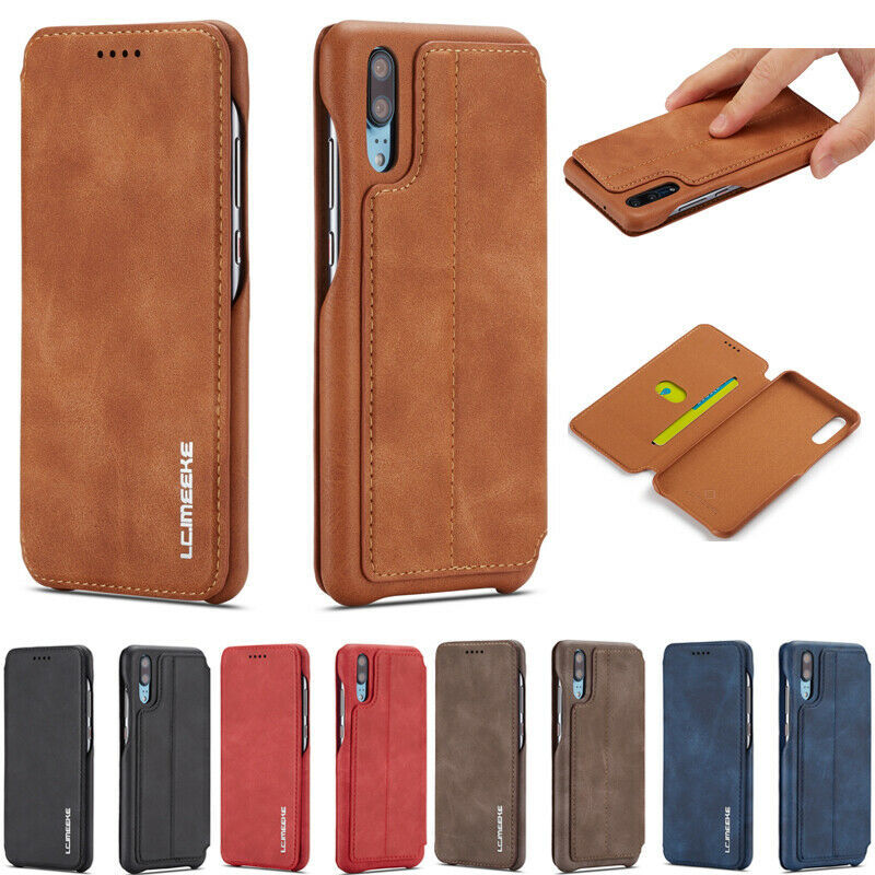 For Huawei P20 P30 P40 Pro Nova 7i Magnetic Leather Wallet Stand Flip Case Cover