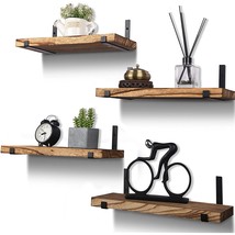 Rustic Wood Floating Shelves For Wall Farmhouse Wooden Wall Shelf For Bathroom K - £32.04 GBP
