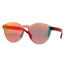 Rimless Round Sunglasses Full Flat Mirror Lens Unisex Retro Fashion Shades - £19.48 GBP