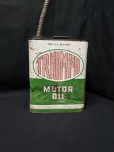 Old TRIUMPH MOTOR OIL 2 GALLON ADV. CAN Rare UNCOMMON Gas Station Petrol... - $46.74