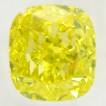 Cushion Shape Diamond Fancy Yellow Color Enhanced 1.12 Carat SI1 IGI Certificate - £1,126.95 GBP