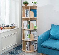 Rotating Bookshelf 360 Display 4 Tier Floor Standing Bookcase Storage Rack for - £135.08 GBP