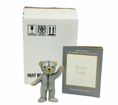 Franklin Mint Teddy Bear figurine americana collection box coa nib Pewter metal - £31.52 GBP